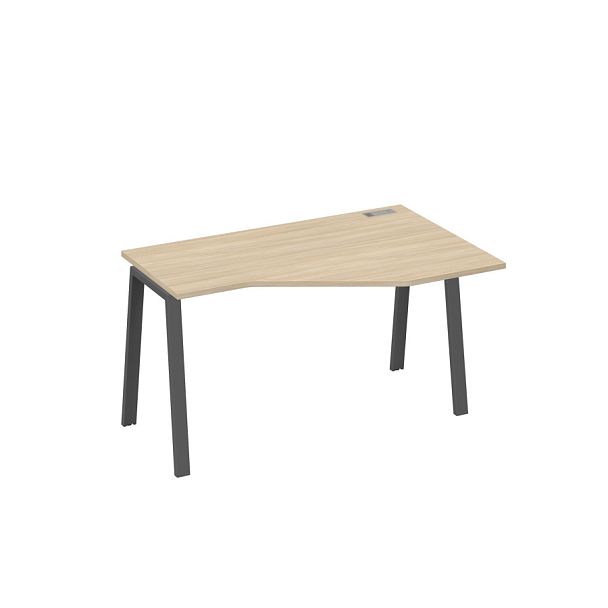 Стол эргономичный правый "Техно" на металлокаркасе TRE A4 А4 Б3 054 БП дуб скандинавский / металлокаркас антрацит - Вид 1