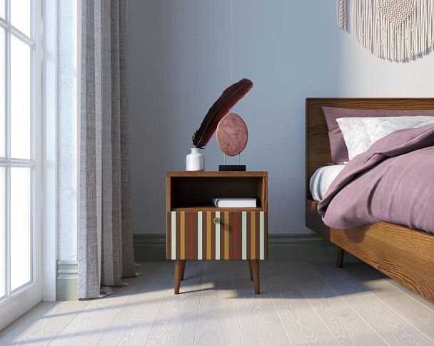 Тумбочка Berber с одним ящиком 20 принт арт BB06/Print_20, разноцветная - Вид 2