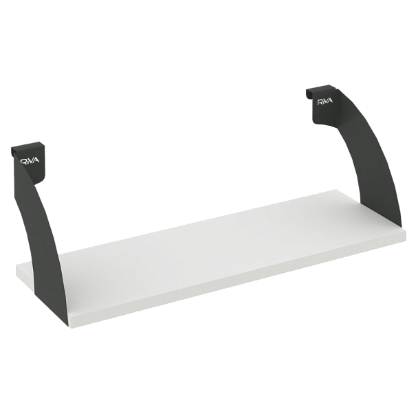 Навесные полки. Кронштейны+ЛДСП полка 600мм MAN-41-6 Белый бриллиант/Антрацит металл 600*220*200 - Вид 1