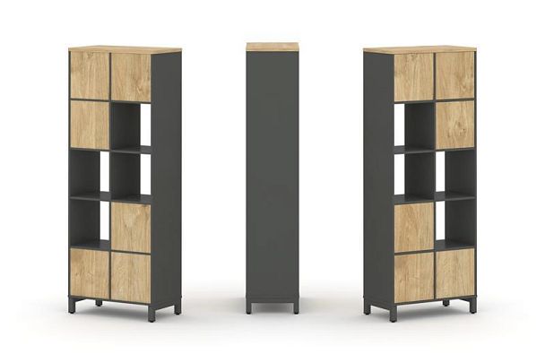 Стайл Проджект Набор стеллажа 1 сторон., 5 яр. SN.NS-521 Антрацит/Тиквуд Светлый/Металл Антрацит 754 - Вид 1