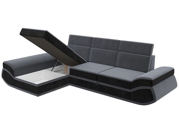 Диван угловой Лига-032 левый угол Велюр серый - Вид 8