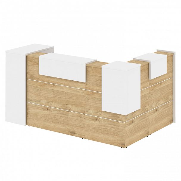 Ресепшн Г-образный "Onix" O.R-K-25 тиквуд светлый/белый - Вид 2