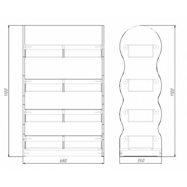 Стеллаж для игрушек Скандинавия - Вид 3