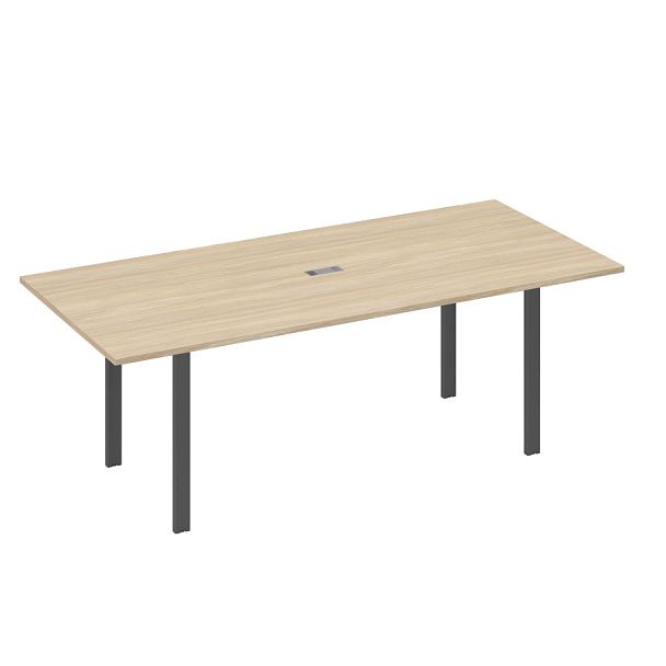 Стол 220 для переговорной каркасе UNO A4 А4 Б1 124 БП дуб скандинавский / металлокаркас антрацит - Вид 1