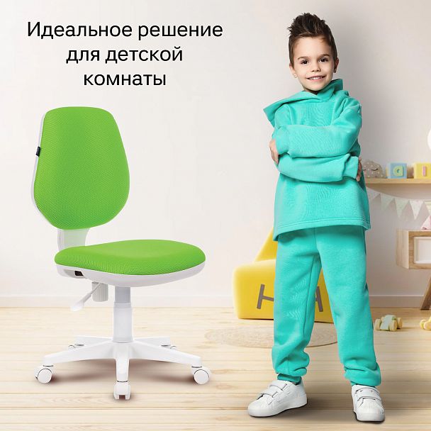 Кресло BRABIX "Fancy MG-201W", без подлокотников, пластик белый, салатовое, 532414, MG-201W_532414 - Вид 8