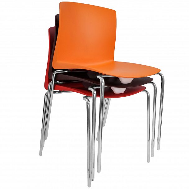 Стул Pull (пруток) каркас Хром, салатовый, стопируемый - Вид 5