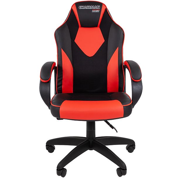 Кресло CHAIRMAN GAME 17, экокожа, черный/красный - Вид 2