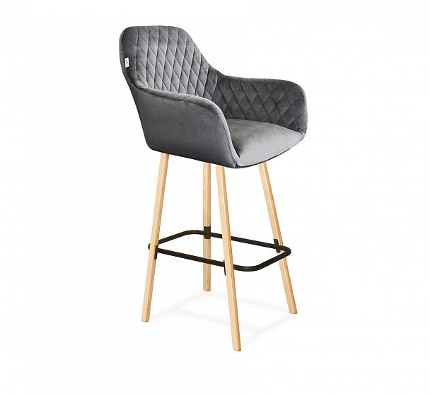 Стул полубарный Sheffilton SHT-ST38/S94-1 угольно-серый/прозрачный лак/черный муар - Вид 1