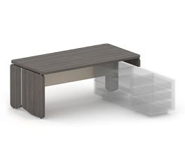 АККОРД/ACCORD RACR003-18x9 Стол правый под тумбу 1800х900х750 Дуб Термо/Кашемир - Фото предпросмотра