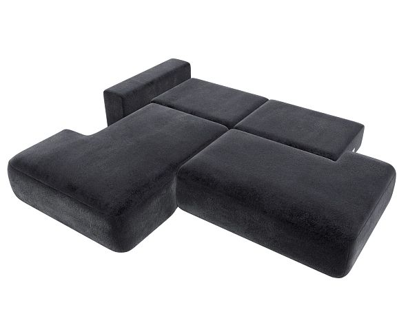Диван угловой Лига-036 НПБ Модерн левый угол Велюр серый - Вид 9