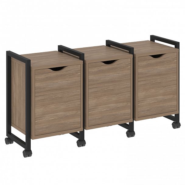 Тумба на колесах наборная "Loft" VR.L-TN-5.K дуб аризона/черный - Вид 1