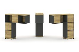 Concept Надставка низкая CN.DNN-003 Дуб Винченцо/Антрацит/Металл Антрацит 1099*365*1130 - Фото предпросмотра