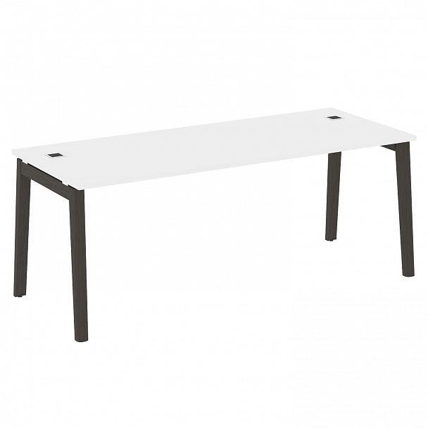 Стол рабочий руководителя "Onix wood direct" OW.SRR-6.8 белый/дуб темный - Вид 1