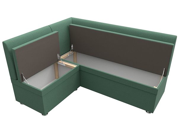Диван кухонный угловой Уют левый угол Рогожка зеленый - Вид 7