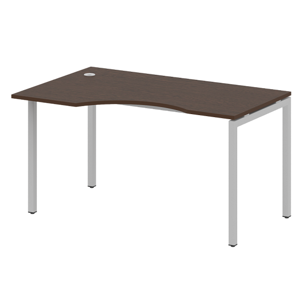 Metal System Quattro Стол криволинейный левый на П-образном м/к 40БП.СА-2 (L) Венге/Серый металл 1400*900*750 - Вид 1