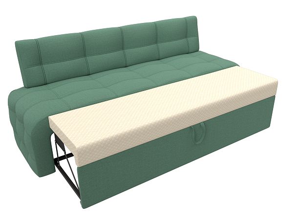 Диван кухонный прямой Люксор Рогожка зеленый - Вид 6