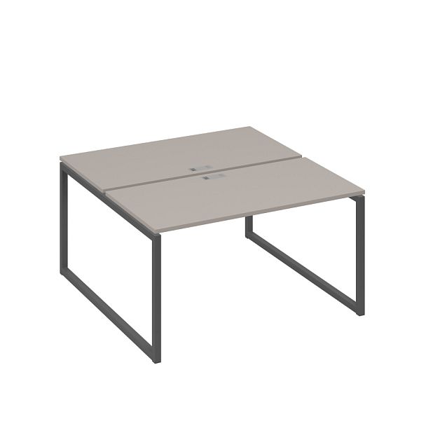 Рабочая станция 2х140 на опорах QUATTRO A4 А4 Б4 174 БП мокко премиум / металлокаркас антрацит - Вид 1