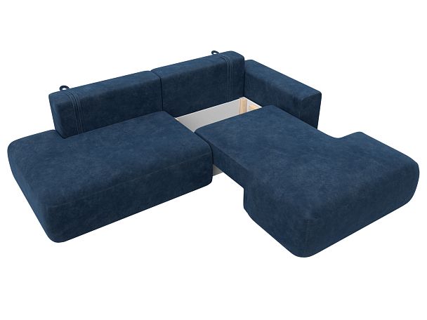 Диван угловой Лига-036 НПБ Модерн правый угол Велюр синий - Вид 7