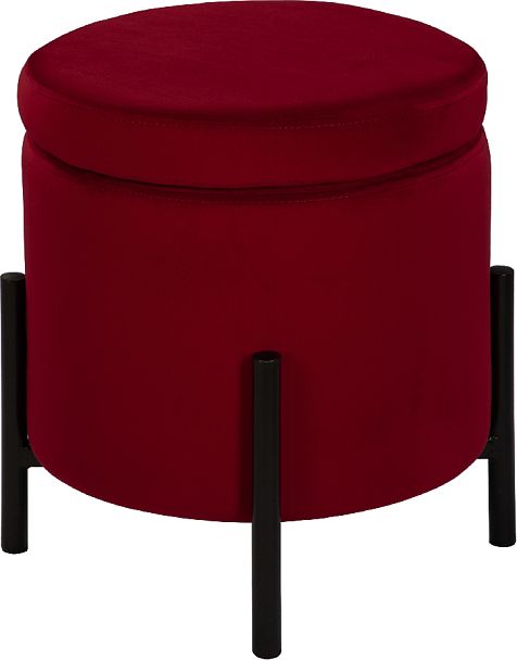 Пуф Кен с местом для хранения Бордовый велюр Confetti bordo/черный - Вид 2