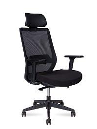 Кресло офисное / Mono  black / черный пластик / черная ткань / черная сетка - Фото предпросмотра