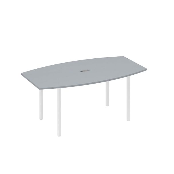 Стол для переговоров 180 опоры DUE A4 А4 Б2 112 БП серый / металлокаркас белый - Вид 1