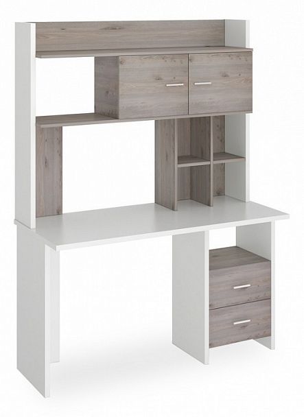 Стол компьютерный Нельсон Lite СКЛ-Прям130+НКЛХ-130 БЕН Белый/Нельсон - Вид 1