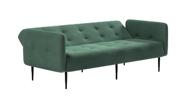 Monaco диван-кровать прямой с подлокотниками, трехместный, бархат зеленый 19 - Вид 4