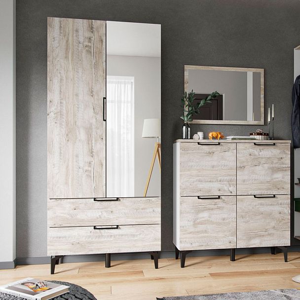 Прихожая Чикаго шкаф универсальный ЧШ-30 дуб юкон/белый - Вид 3