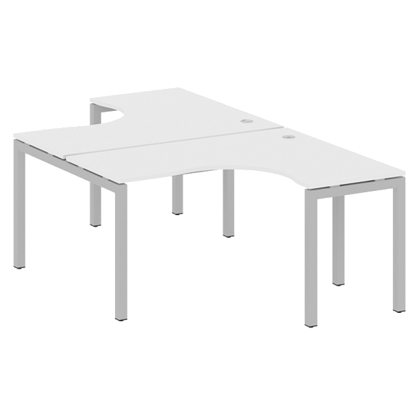 Metal System Quattro Р. ст. криволинейная на П-образном м/к 50БП.РАС-СА-2.3 Белый/Серый металл 1400*2435*750 - Вид 1