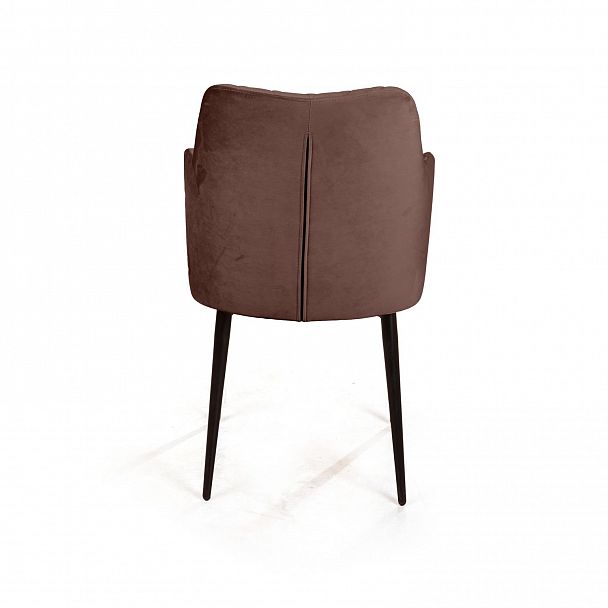 Стул с подлокотниками Hunt ромб, бархат коричневый 12 / чёрный конус - Вид 5