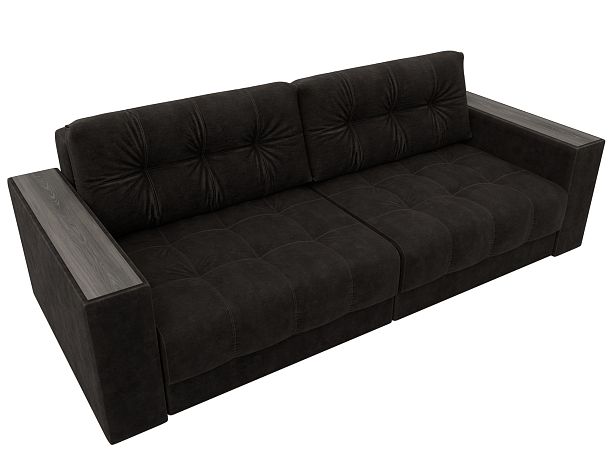 Диван прямой с декором Лига-049 НПБ Велюр коричневый - Вид 6