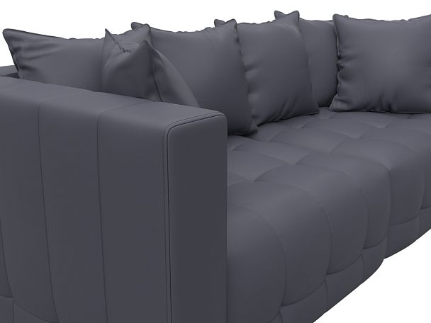 Диван прямой Лига-052 НПБ Экокожа серый - Вид 4
