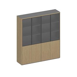 Шкаф для документов ION высокий комбинированный (стенка из 2 шкафов) ИН 360 ГР - Фото предпросмотра