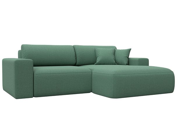 Диван угловой Лига-036 НПБ Классик правый угол Рогожка зеленый - Вид 1