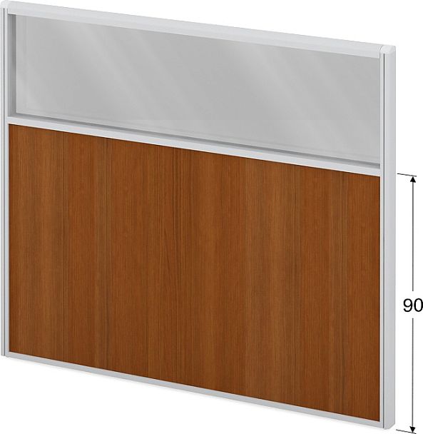 Модуль комбинированный "Мобильные офисные перегородки «Логика»"  ПК-ЛГ-МДК138х160/90С/Д-В1-304 серый - Вид 1