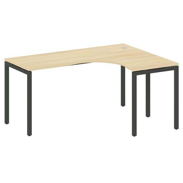 Metal System Quattro Стол криволинейный правый на П-образном м/к 40БП.СА-4 (R) Акация/Антрацит металл 1600*1200*750 - Вид 1
