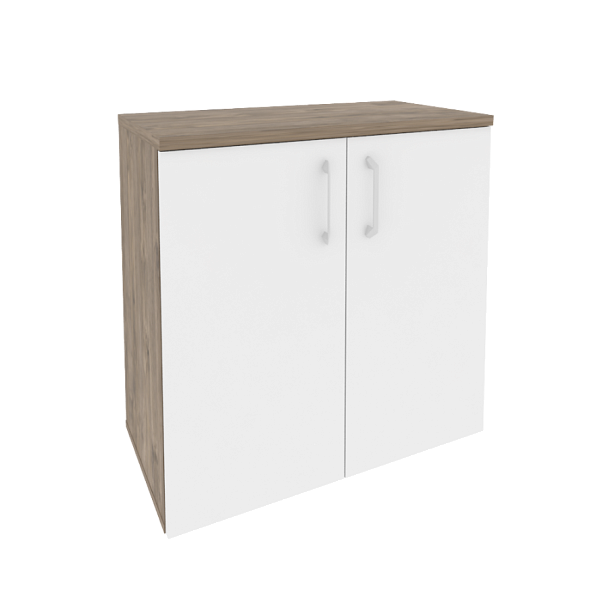 Onix Шкаф низкий широкий O.ST-3.1 Тиквуд темный/Белый бриллиант 800*420*823 - Вид 1