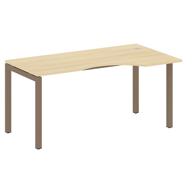 Metal System Quattro Стол криволинейный правый на П-образном м/к 50БП.СА-1 (R) Акация/Мокко металл 1600*900*750 - Вид 1