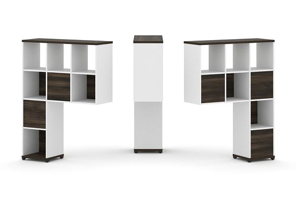 Concept Надставка высокая CN.DNV-003 Дуб Мали/Белый Бриллиант/Металл Черный 1099*350*1486 - Вид 1