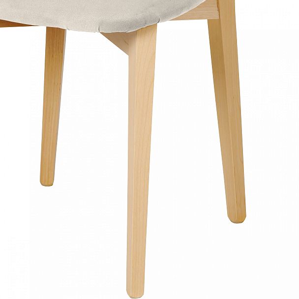 Комплект деревянных стульев с мягким сиденьем Мэти Натуральный/Кремовый велюр, 2 шт. - Вид 12