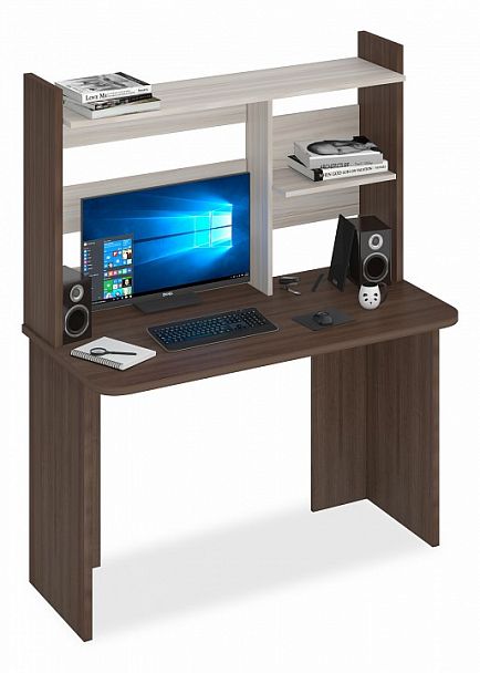 Стол компьютерный Домино Lite СКЛ-Прям120Р+НКЛ-120 Карамель/Шамони - Вид 1