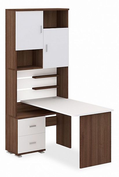 Стол компьютерный Домино СР-720/140 Белый/Шамони левый - Вид 1