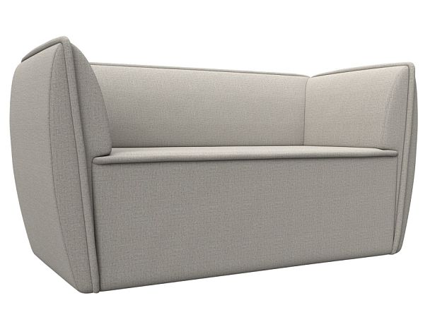 Диван кухонный прямой Бергамо 2-х местный Рогожка бежевый - Вид 1