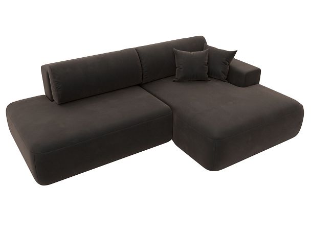 Диван угловой Лига-036 Модерн правый угол Велюр коричневый - Вид 3