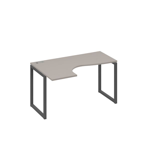 Стол эргономичный левый "Классика" на металлокаркасе QUATTRO A4 А4 Б4 033 БП мокко премиум / металлокаркас антрацит - Вид 1
