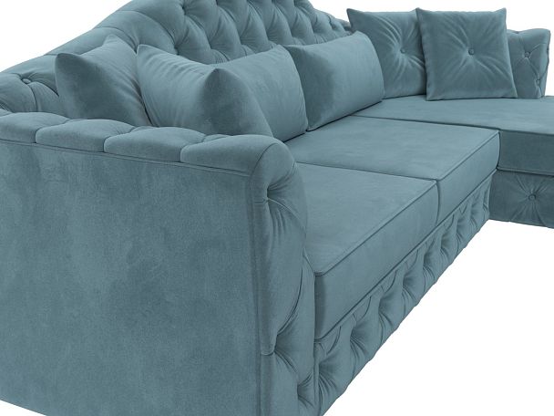 Диван угловой Артис правый угол Велюр бирюзовый - Вид 4