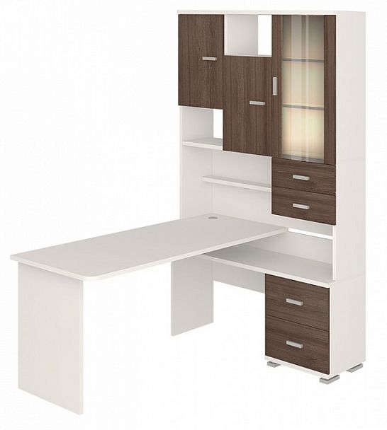 Стол компьютерный Домино СР-620/160 Белый/Шамони правый - Вид 2