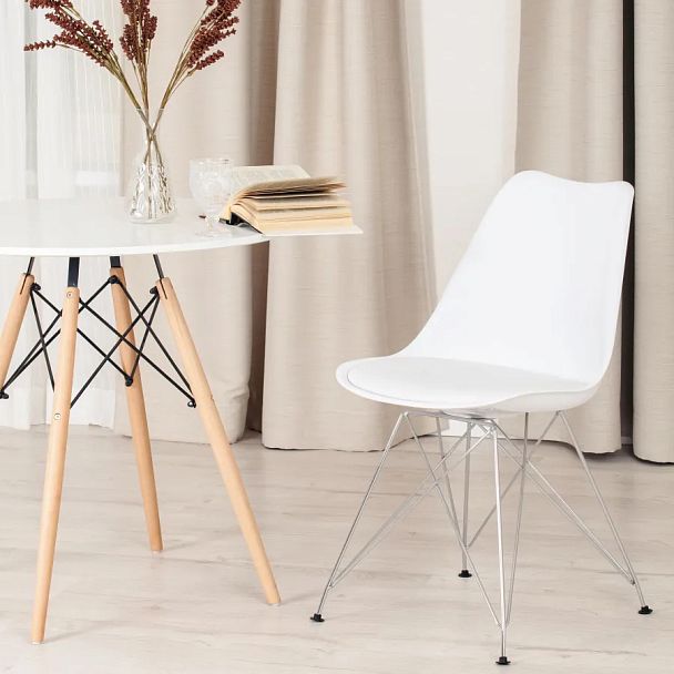 Стул Тулип Айрон Чаир/Tulip Iron Chair (мод.EC-123)/1 шт. в упаковке, металл/пластик, white (белый) - Вид 11
