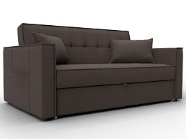 Диван прямой Лига-104 (140) Рогожка коричневый - Фото предпросмотра