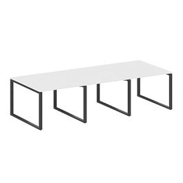 Metal System Перег. стол (3 столешницы) на О-оразном м/к БО.ПРГ-3.1 Белый/Антрацит металл 3000*1235*750 - Фото предпросмотра